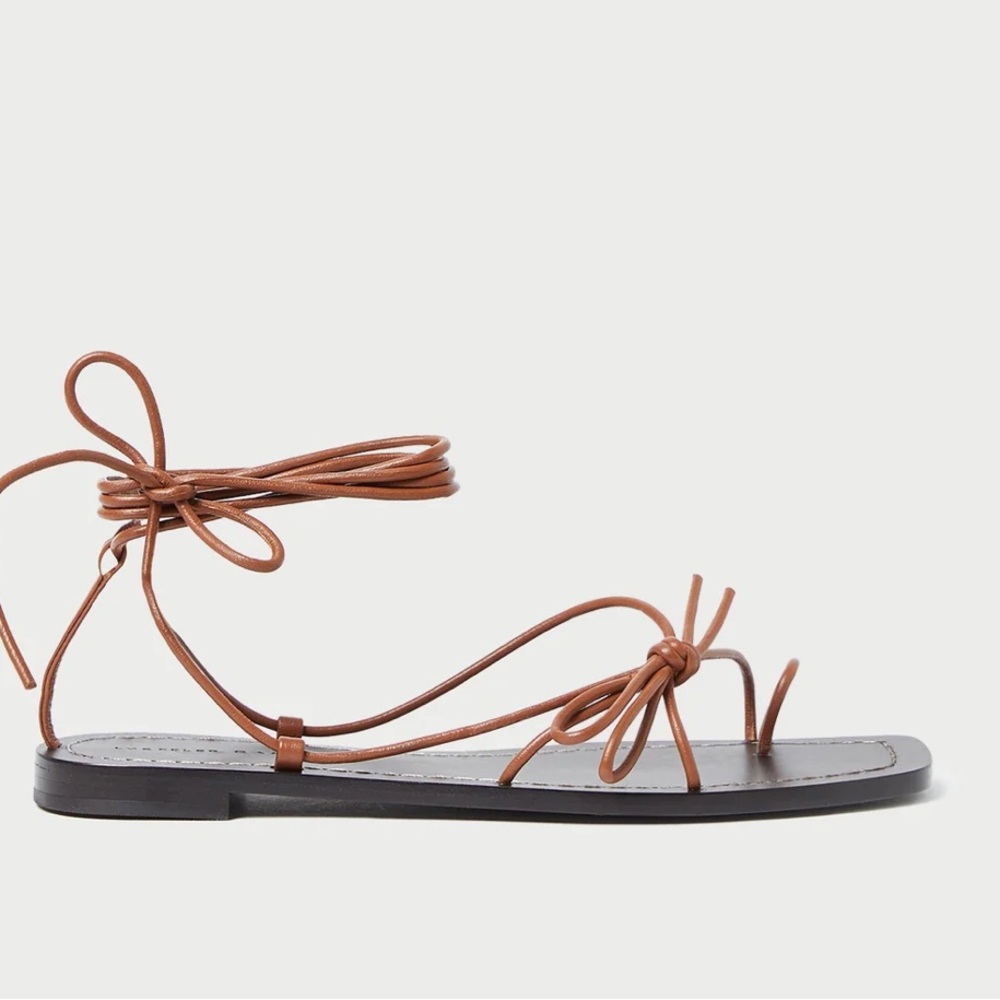 Jude Timber Leather Flat Sandal